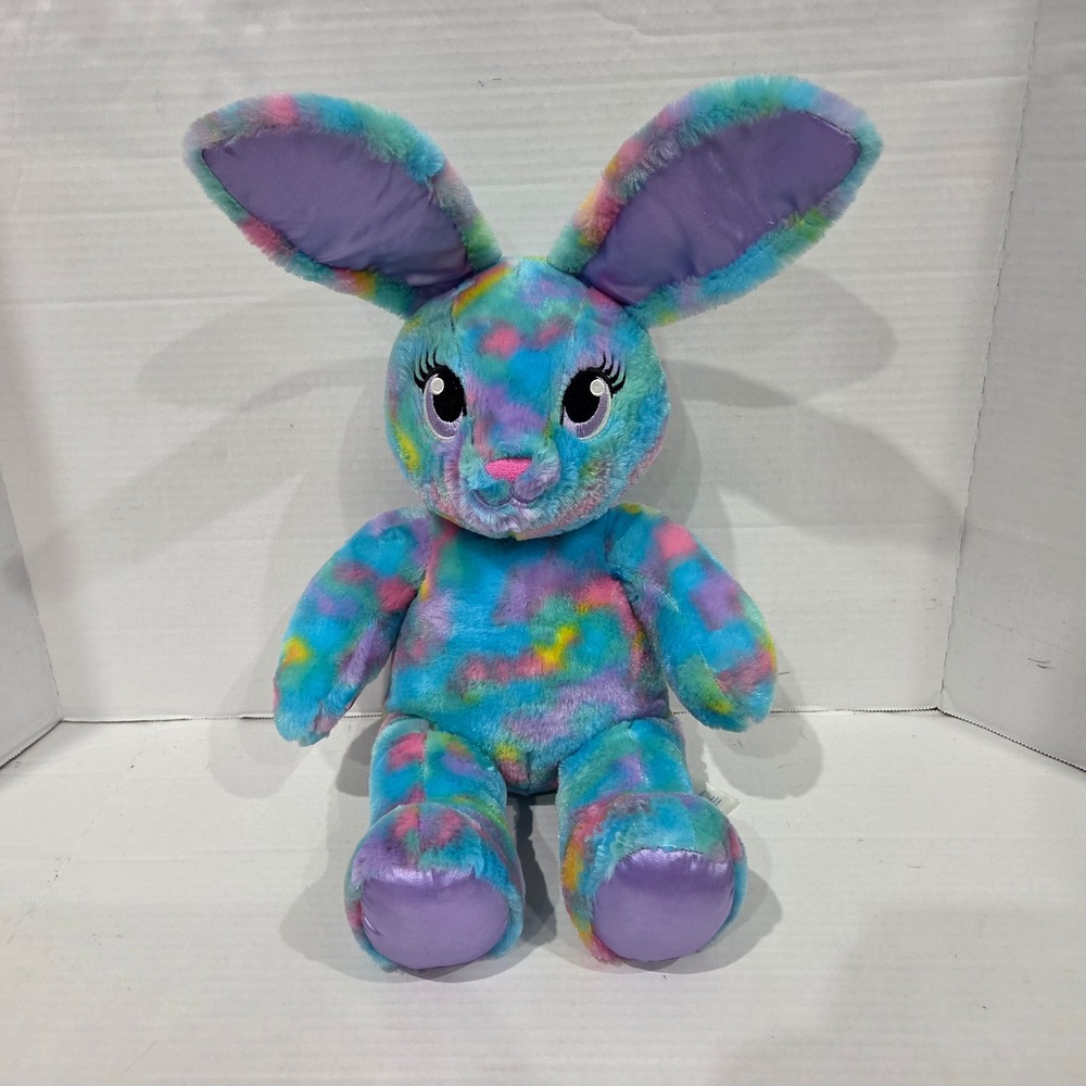 Build-A-Bear Workshop Pastel Tie Dye Bunny Plush Stuffed Animal Multi-Color